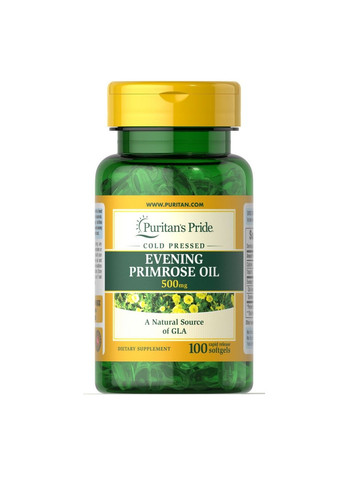 Жирные кислоты Evening Primrose Oil 500 mg, 100 капсул Puritans Pride (293338097)