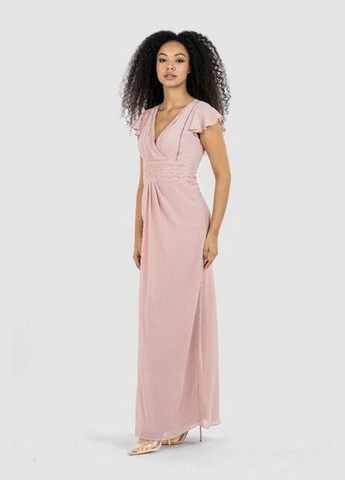 Пудровое праздничный платье на запах Tfnc однотонное