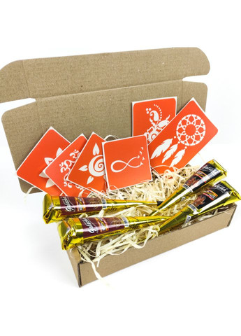 Набір хни з трафаретами для біо тату №2 henna set 02 Fresh Tattoo (364132007)