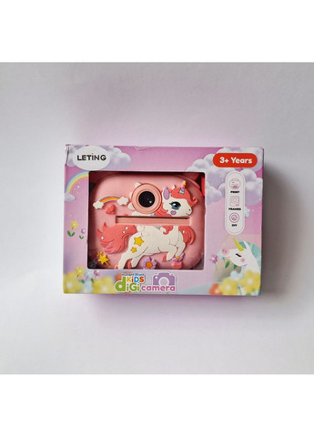 Детский цифровой фотоаппарат по мгновенной печати Единорог M-1-2PI розовый No Brand (337513212)