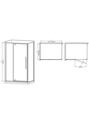 Душова кабіна без піддону Premium BEVEL SC01-100x80x195-TR Chrome прозоре скло 6мм (MI6869) Mixxus (321204780)