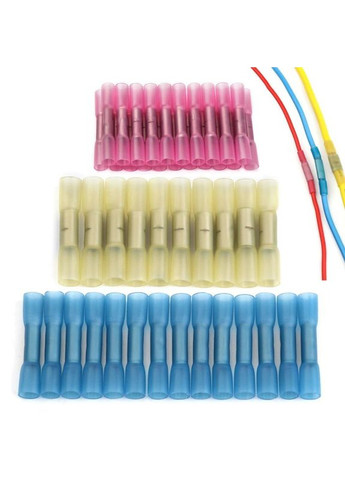 З'єднувальна гільза з термоусадкою під опресовування для швидкого монтажу 4.0 - 6.0 мм З'єднувач електричний 15 шт жовтий Bodasan (329443848)