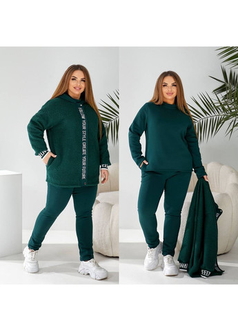 Костюм теплий трійка Куртка Тедді,світшот та штани трьохнитка на флісі Україна (364088328)