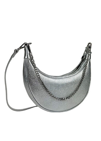 Женская серебристая сумка полукруглой формы Italy F-IT-98103S-S Firenze (292755472)