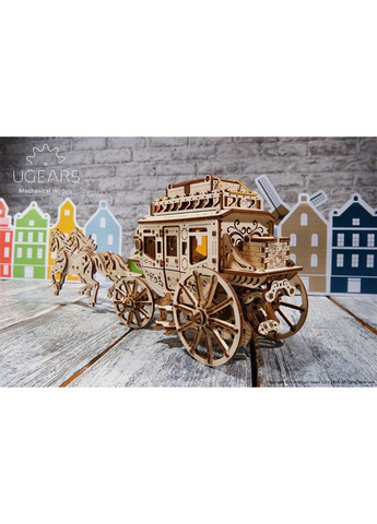 Механічний 3D пазл Поштовий диліжанс (70045) UGEARS (364113005)