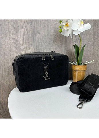 Замшева міні сумочка клатч чорна для жінок на ланцюжку м'яка сумка для вечірки ProDobro (363222300)