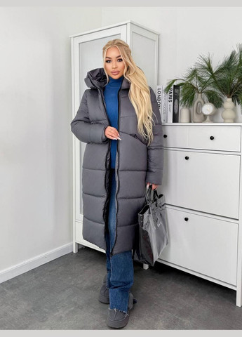 Серая зимняя женская зимняя куртка изумрудного цвета. New Trend