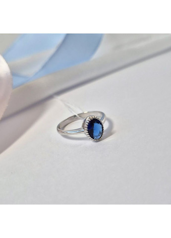 Срібна каблучка із Синім Каменем 17.5 розмір срібло 925 проби Родоване 81107с 1.91г No Brand (306742009)