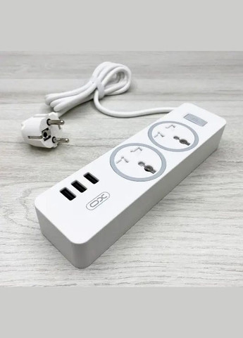 Мережевий подовжувач фільтр XO WL04 2 Розетки 3 USB 1.8 м Білий Ldnio (297331607)
