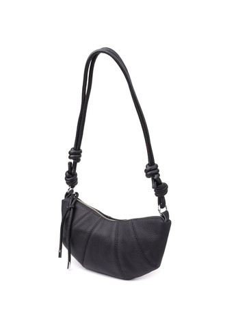 Жіноча напівкругла сумка з натуральної шкіри 22932 Чорний Vintage (349442746)