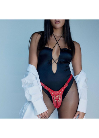 Трусики для страпона Leatherette Harness Fabulous - One Size - Red Glossy Strap-On-Me (366577693)