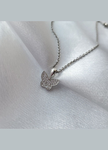 Серебряная подвеска подвес Бабочка в Белых камнях серебро 925 пробы 3799 0,60г No Brand (306742741)