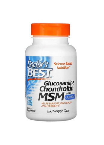 Глюкозамін Хондроїтин МСМ Glucosamine Chondroitin MSM для суглобів та зв'язок 120 капсул Doctor's Best (264648063)