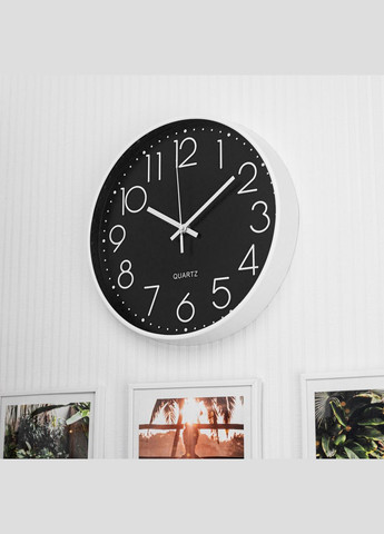 Кварцовий безшумний настінний годинник для дому красивий Premium CW-30 - Чорний Losso (322776900)