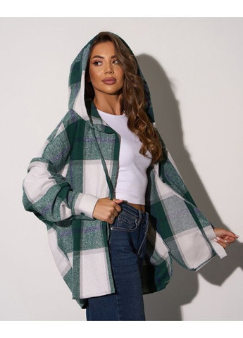 Зеленая повседневный, кэжуал рубашка в клетку ISSA PLUS с длинным рукавом
