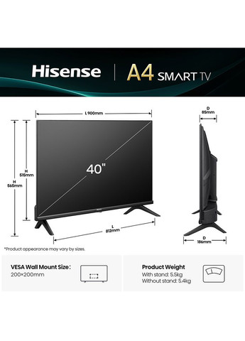 Телевизор 40A4Q Hisense (352528023)