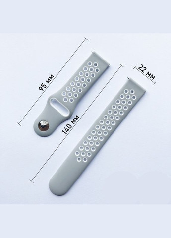 Спортивный ремешок Perfor Sport с перфорацией для часов Huawei Watch GT2/GT Active 46mm - Grey&White Primolux (333719892)