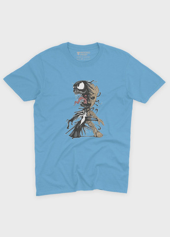 Голубая демисезонная футболка для мальчика с принтом супервора - веном (ts001-1-lbl-006-013-024-b) Modno