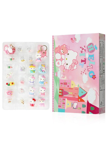 Подарунковий набір комплект адвент календар для дівчаток з фігурками іграшками персонажами брелоками (481943-Prob) Хелло Кітті Unbranded (368798954)