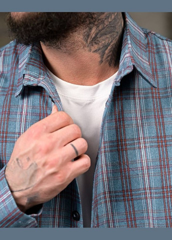 Синяя коктейльный, спортивная, карнавальный, повседневный, кэжуал, вечерний рубашка в клетку Freedom