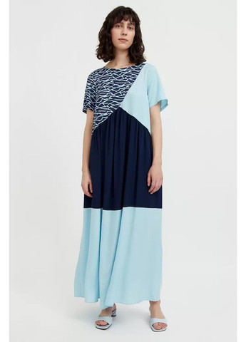 Темно-синее кэжуал платье s21-14089-101 платье-комбинация Finn Flare леопардовый