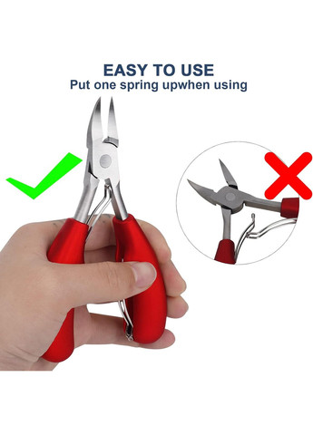 Кусачки для нігтів для врослих або товстих нігтів Червоні (0102/red) No Brand (351911021)