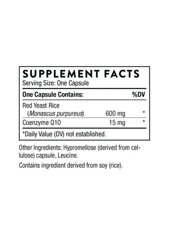 Красный дрожжевой рис с коэнзимом Q10 (Red Yeast Rice + CoQ10) 120 капсул Thorne Research (361114460)