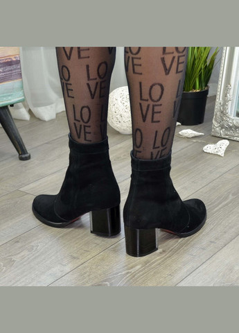 Осенние ботинки женские на невысоком каблуке, натуральная замша черного цвета. 38 размер Vasha para из натуральной замши