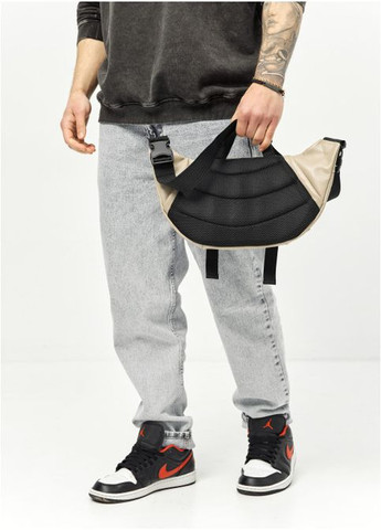 Большая мужская поясная сумка бананка из натуральной кожи Серая (1007038721) Sambag (360752363)