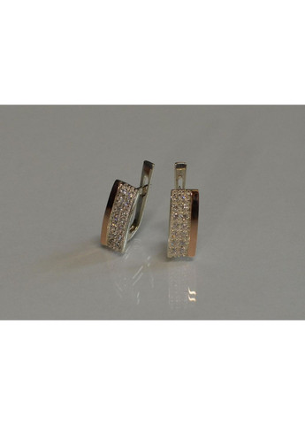 Серебряные серьги с накладками из золота Silver Style (367112895)