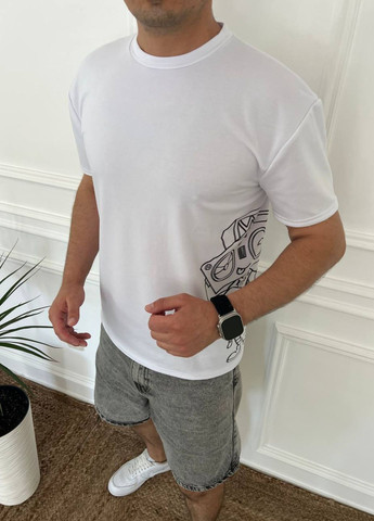 Белая стильная мужская футболка с хитовым принтом Allthings