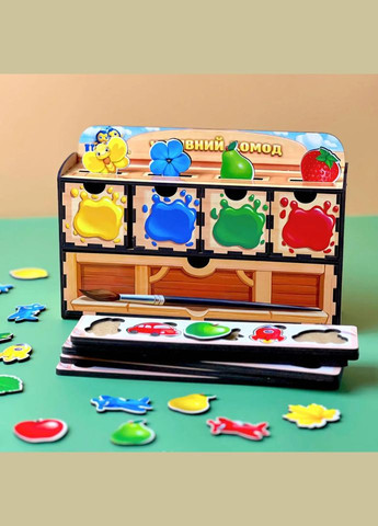 Деревянная настольная игра "Цвета" (ПСД071) PSD071 сортер-комодик Ubumblebees (315746710)