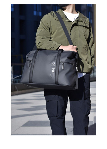 Дорожня сумка великої ємності із еко шкіри сіра КиП (327666145)