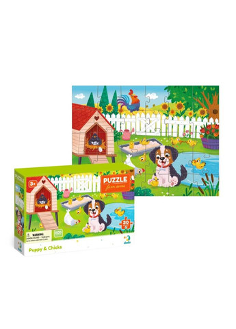 Детский пазл "Песик и цыплята" 300681, 30 элементов No Brand (365638985)