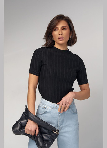 Женская вязаная футболка в рубчик Liton - (296988222)