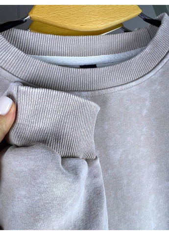 Бежевий світшот жіночий joy one 25177 оверсайз вільний крій середня довжина варений тай-дай one size (316560984)