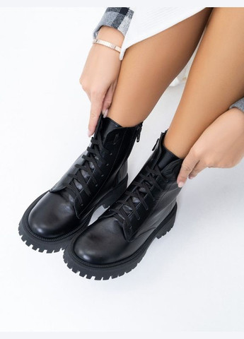 Чорні теплі черевики на шнурівці ISSA PLUS (280939508)