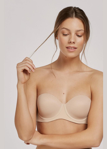 Бежевый бюстгальтер женский балконет телесный 357 Gisela