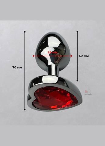 Металлическая анальная пробка с кристаллом красного цвета «Сердце», 10027red Soft Touch (316475969)