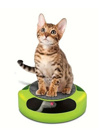 Іграшка з мишкою та кігтеточкою для кішок салатовий (2104618637) No Brand (351363074)