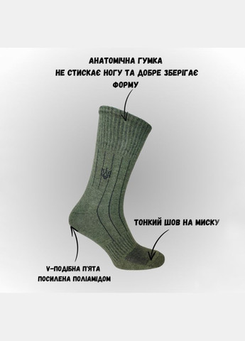 Оливкові набір чоловічих шкарпеток трекінгових високих patriot 10 пар олива + присипка сушар для ніг Лео (324416213)