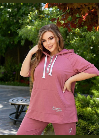 Женский фрез спортивный костюм батал летний трикотажный с капюшоном большие размеры Bonita Спортивний костюм (324747447)