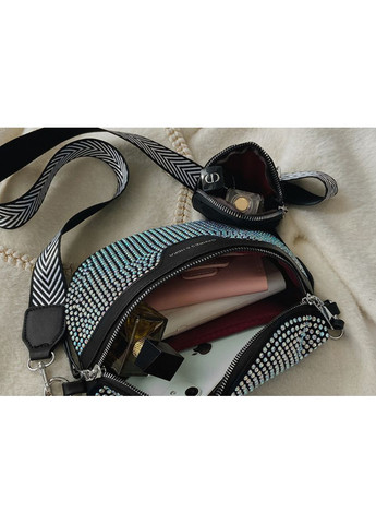 Детская сумочка бананка с стразами из экокожи черная No Brand (351536826)