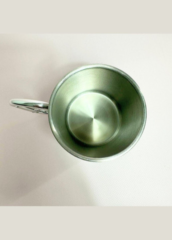 Кружка металлическая с карабином "Вечно недовольное" 300 мл Серебряная No Brand (324263252)