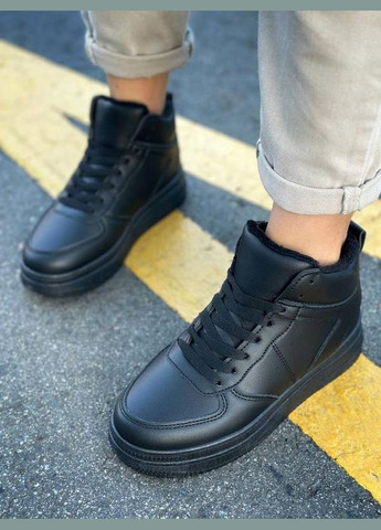 Зимние черные зимние кроссовки, хайтопы зимние, зимние спортивные ботинки. Stilli без декора из искусственной кожи