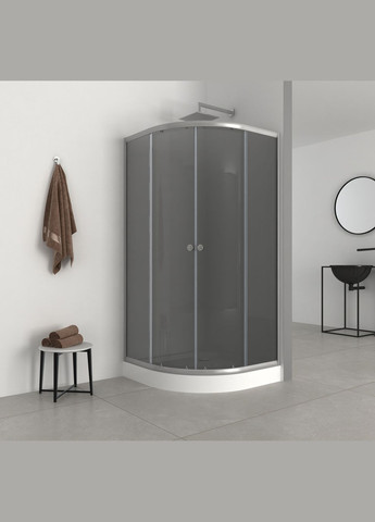 Душова кабіна з низьким піддоном PLAIN SCT02-90x90x195-GR SATIN сіре тоноване скло 4мм (MI6898) Mixxus (321204288)