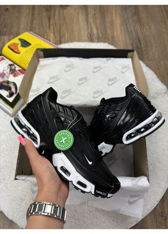 КРОССОВКИ ЖЕНСКИЕ NIKE AIR MAX PLUS 3 BLACK НАЙК АИР МАКС ТН ПЛЮС No Brand чёрные демисезоны (367175447)