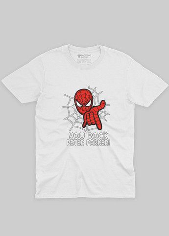 Біла демісезонна футболка для дівчинки з принтом супергероя - людина-павук (ts001-1-whi-006-014-102-g) Modno