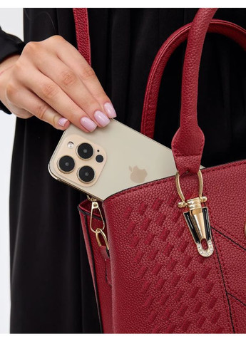 Жіноча сумка на плече з ручками, жіноча сумочка класична повсякденна з брелоком Червона OEM (358202837)