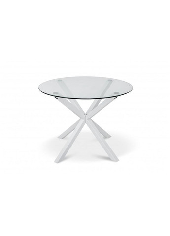 Обідній стіл круглий скляний Gin 1000x750 мм Білий Мікс Меблі 855378-02 855378 Мікс меблі (355468152)